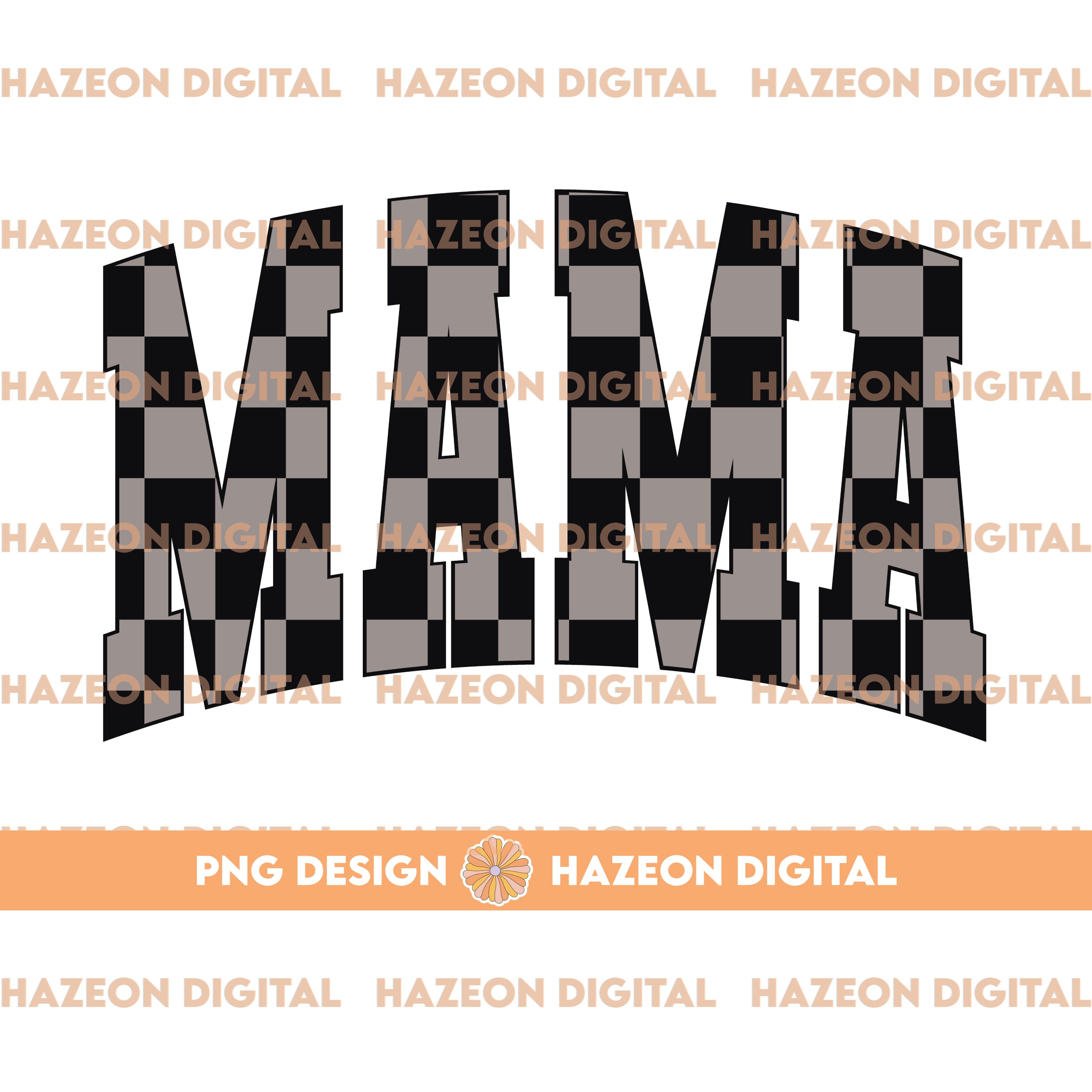 Trendy Retro Mama PNG Checkered Varsity Popular Aesthetic Trendy Mom Checkered Shirt Design Sublimation DTG PNG For Mug