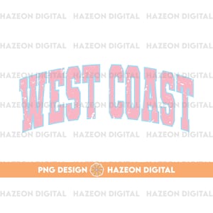West Coast Png Distressed Trendy Retro Varsity Coconut Girl Png VSCO Y2K Popular Aesthetic Trendy Shirt Design Sublimation DTG PNG For Mug