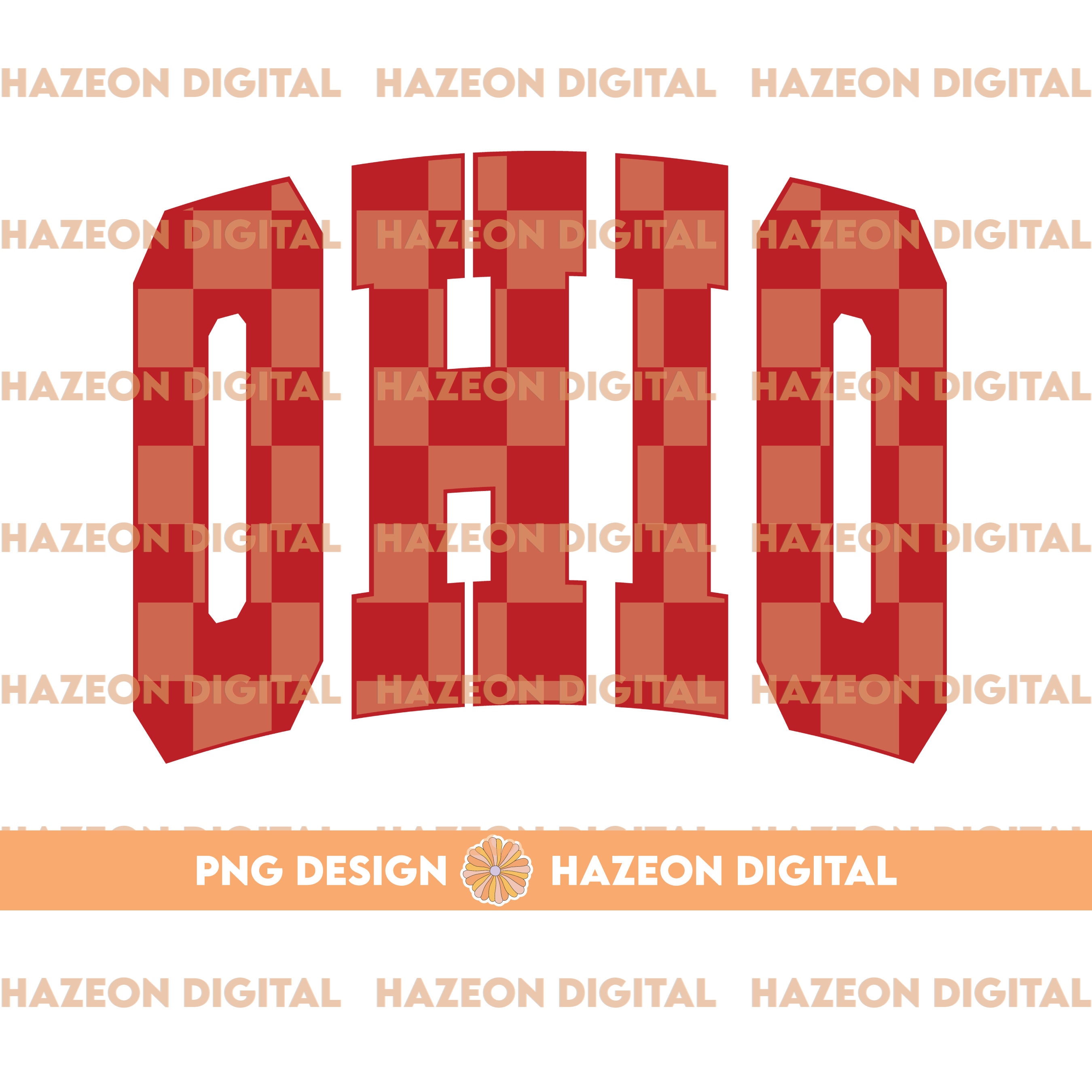 Trendy Retro Ohio PNG Checkered Varsity Popular Aesthetic Trendy Ohio Checkered Shirt Design Sublimation DTG PNG For Mug
