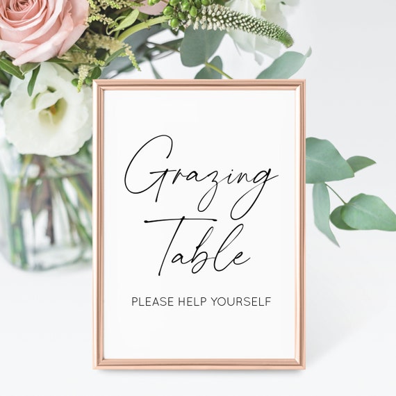 ADELL Printable Grazing Table Sign Food Table Sign Grab a - Etsy