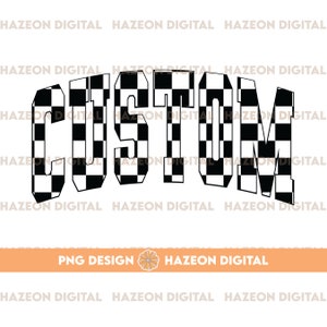 Trendy Retro Custom PNG White Black Checkered Varsity Popular Aesthetic Trendy Custom Checkered Shirt Design Sublimation DTG PNG For Mug