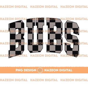 Trendy Retro Bubs PNG Checkered Varsity Popular Aesthetic Trendy Bubba Checkered Shirt Design Sublimation DTG PNG For Mug