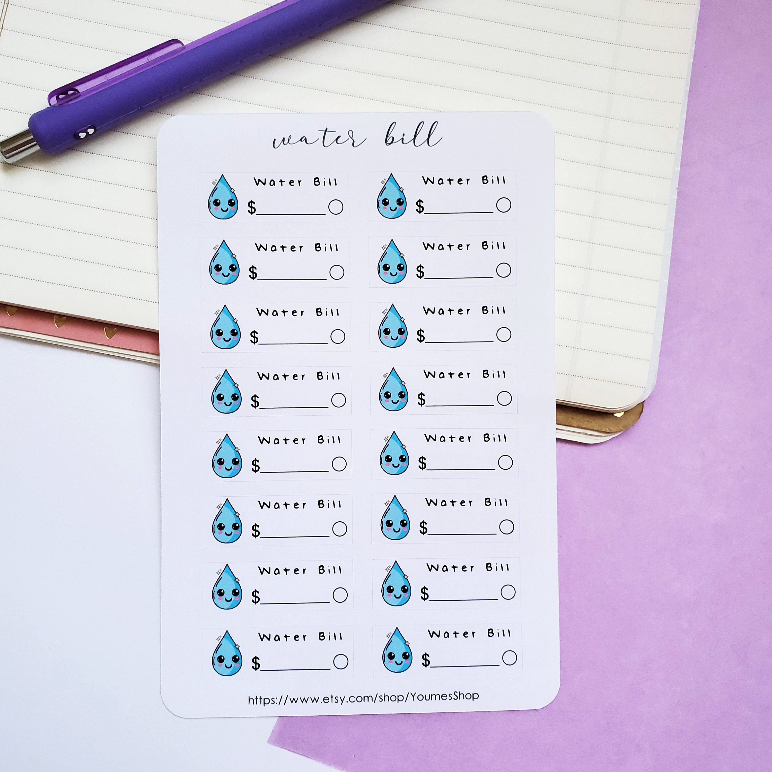 Cute Bill Stickers for Planners Etsy