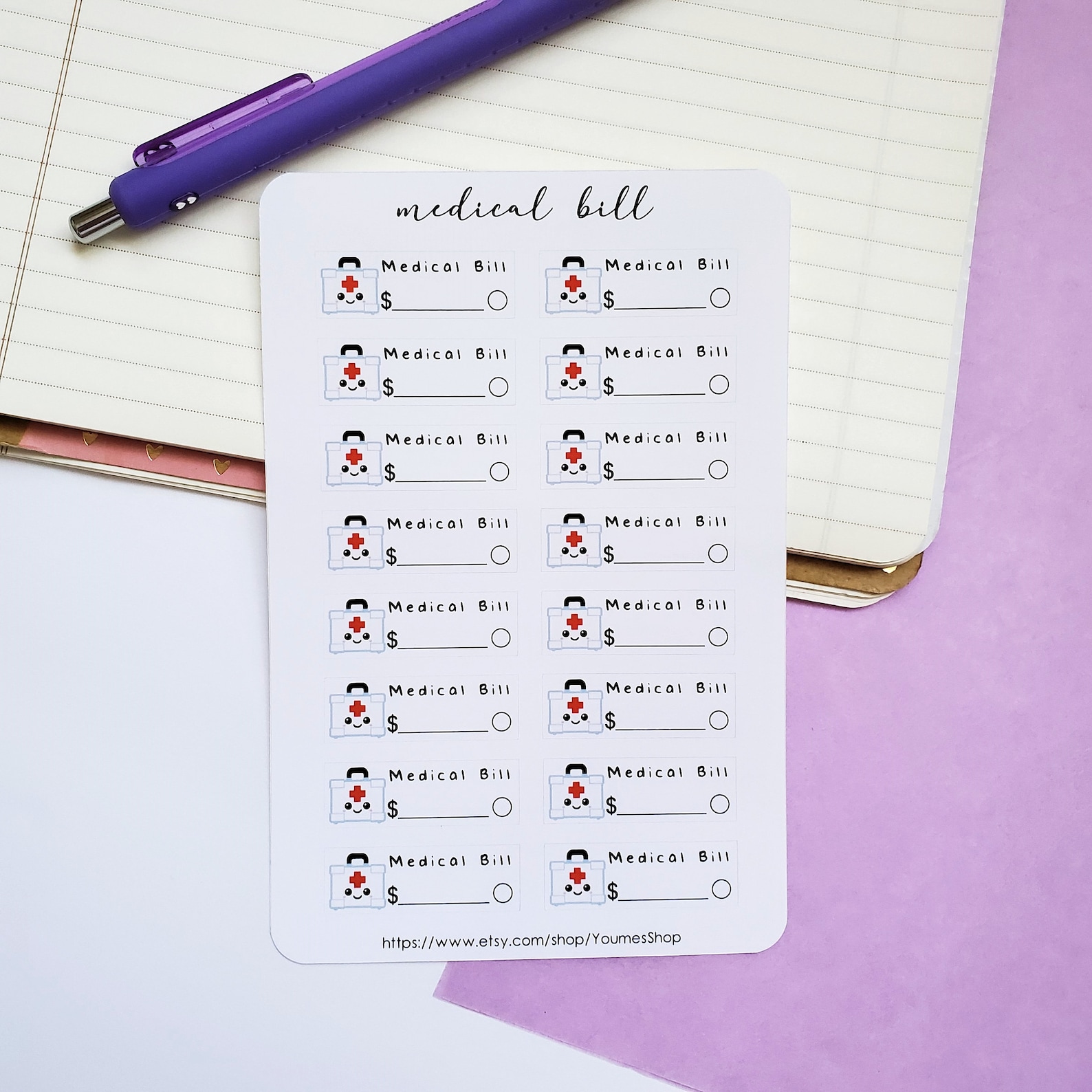 Cute Bill Stickers for Planners Etsy