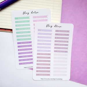 Flag Days of The Week Planner Stickers