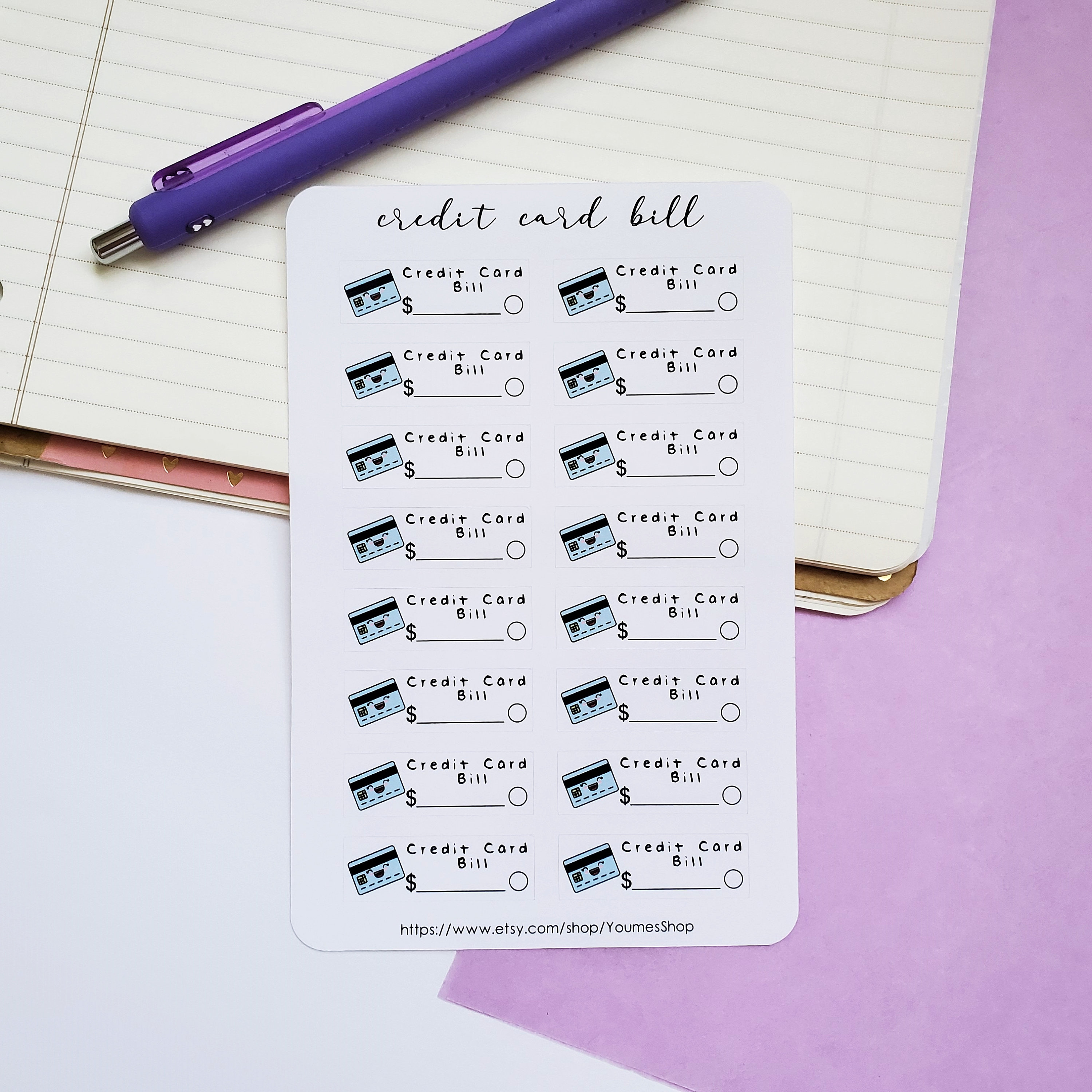 Cute Bill Stickers for Planners Etsy