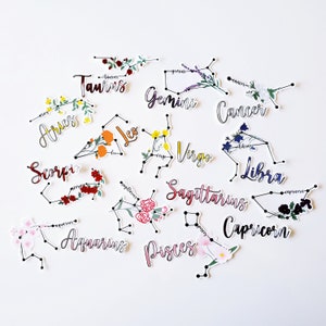 Zodiac Constellation Die Cut Stickers | Astrology Stickers