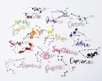 Zodiac Constellation Die Cut Stickers | Astrology Stickers