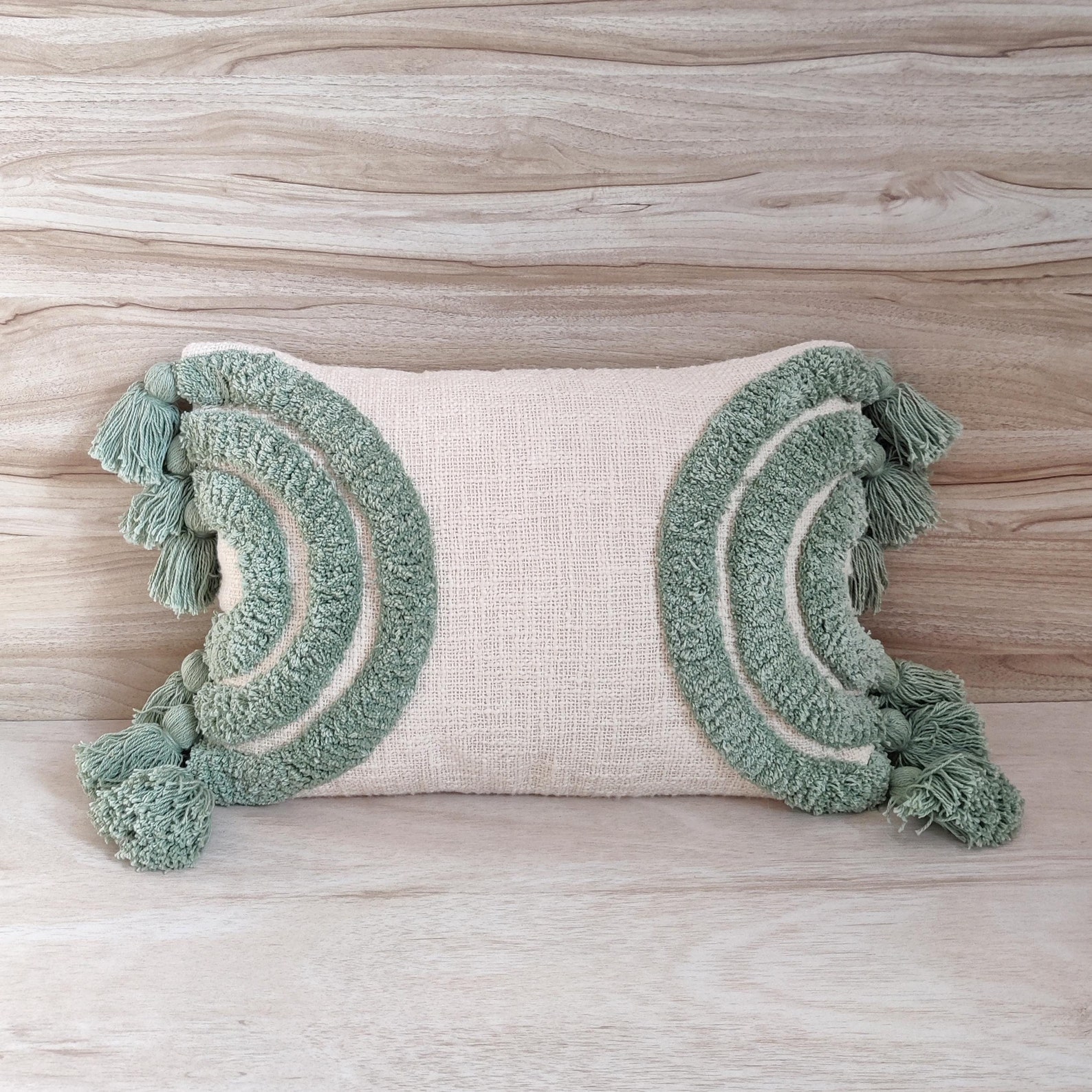 Ivory & Sage Green Boho Textured 100% Cotton Throw Pillow Case - Etsy