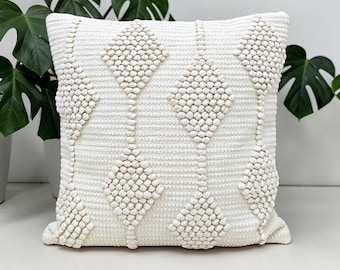 Handmade Cotton Woven Throw Pillow Cover, Boho Decorative Cushion Cover