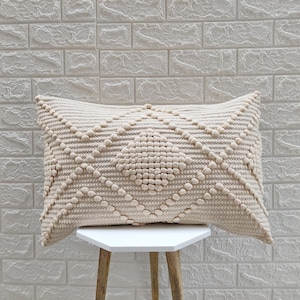 Natural White Ivory (Off White) Hand Loom Woven 100% Textured Cotton 16x24 Inches Decorative Cushion Cover Handmade Boho Throw Pillow Case