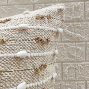 Cream Ivory Cotton & Jute Hand Loom Woven 18x18 20x20. 12x20 - Etsy