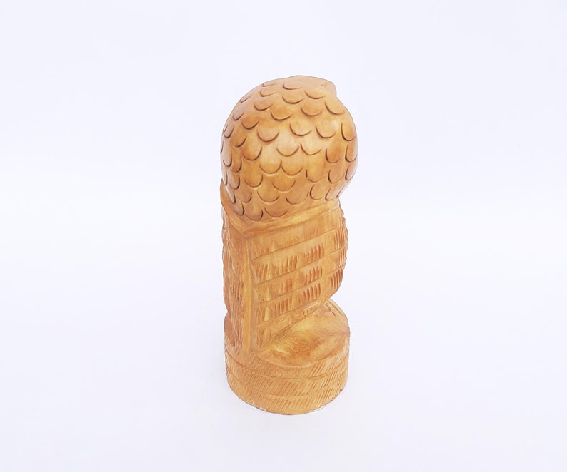 Small Wooden Gift For Wisdom Lover Handmade Fine Carved Symbol Of Wisdom The Owl Statue Decorative Sculptures Wooden Bird Figurines