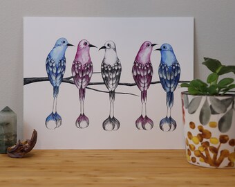 LGBTQ+ Transgender Pride Flag Watercolor Art Print