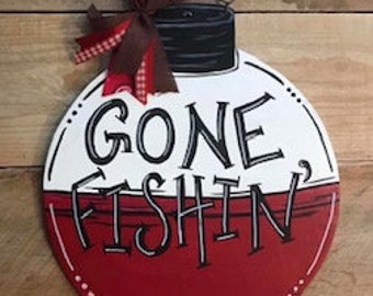 Gone Fishin' Bobber Door Hanger