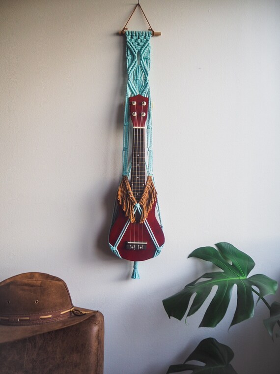 Macrame Ukulele Wall Hanger Folk Modern Decor Instrument Etsy