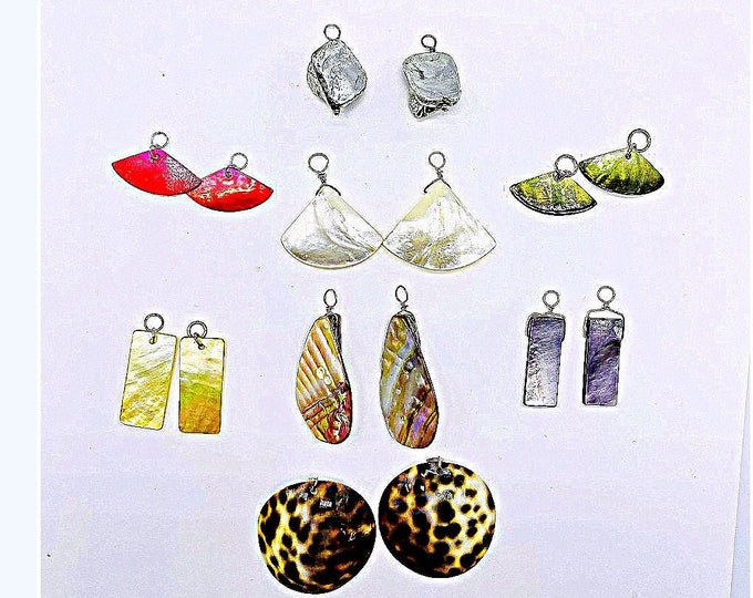 Shell charms, Shell Hoola charms, natural shell charms, shell huggies, Natural shells for earrings, shell hoop earrings, shells for jewelry