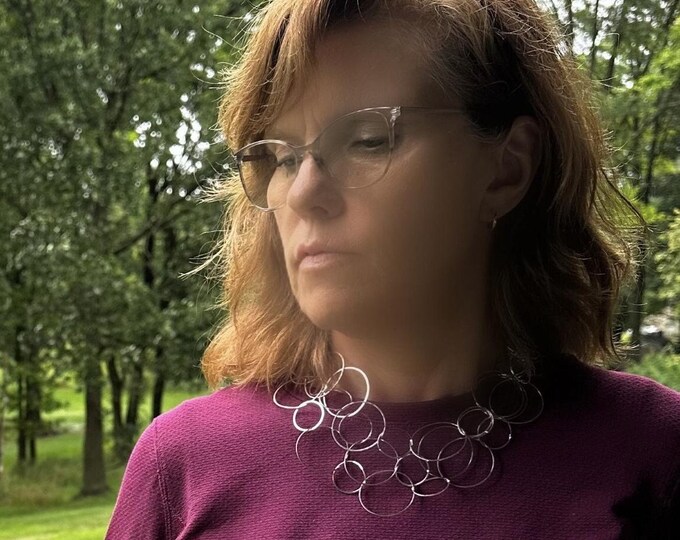 Triple Chain Necklace, Silver Chain Necklace, Silver Necklace, Classy Necklace