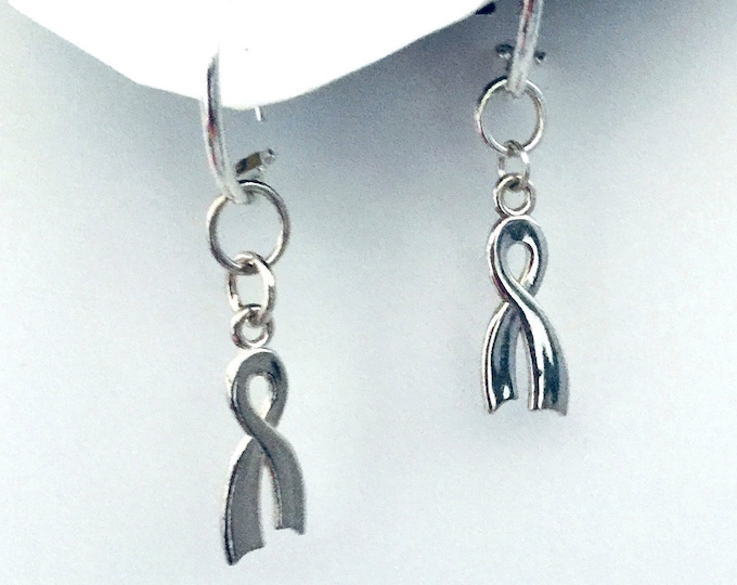 Cancer Survivor Charms, Breast Cancer Earring charms,, Hope, Awareness, Sterling Silver