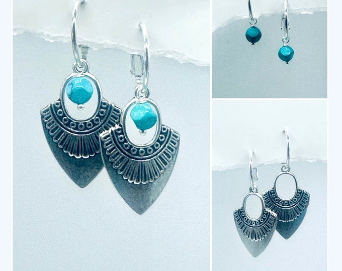 Southwest Turquoise Earrings Interchangeable, Turquoise earrings, Dangle Turquoise Earrings, Natural Turquoise earrings