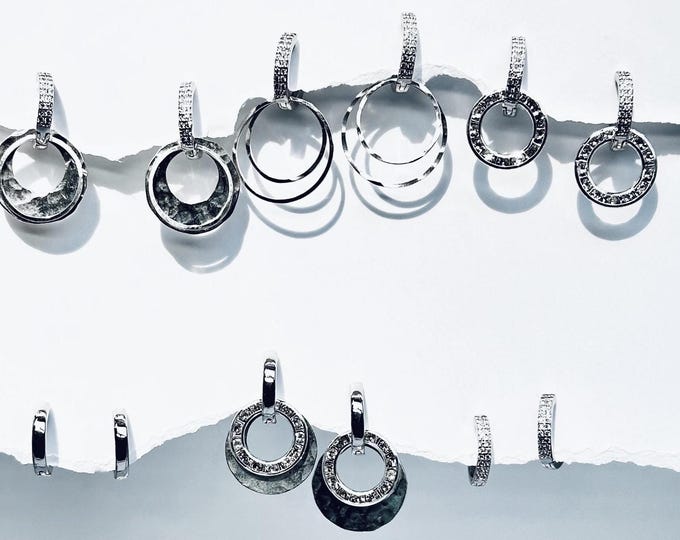 huggie hoop earrings, huggie hoop set, huggie hoop interchangeable, silver huggie hoops, huggie hoop charms