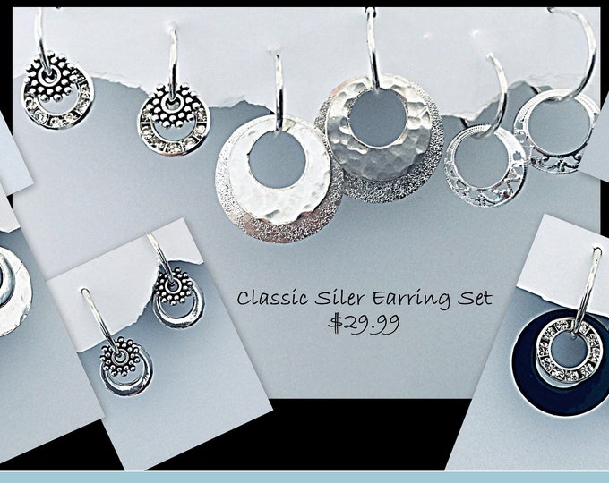 Silver Earrings small, Interchangeable earrings,, hammered circle earrings, Silver interchangeable earrings, Silver Dangle Earrings