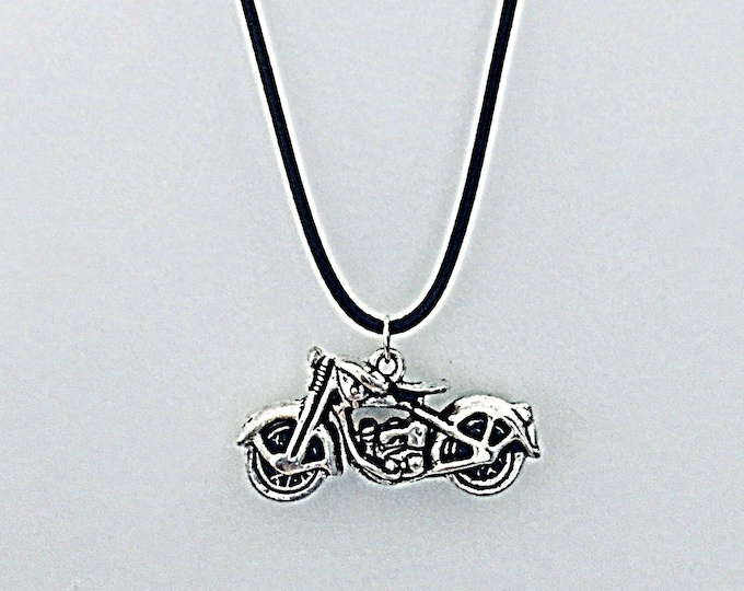 Motorcycle necklace: Black Biker Necklace
