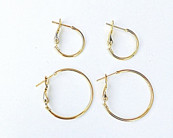 Gold hoops, Gold hoop earrings, Easy snapback hoops, hoola hoops