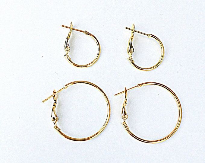 Gold hoops, Gold hoop earrings, Easy snapback hoops, hoola hoops