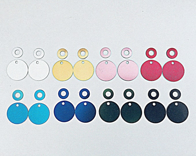 Metallic Disc charms, interchangeable Charms,  Hoolas, 2 pr set per color, slide on hoop to add color