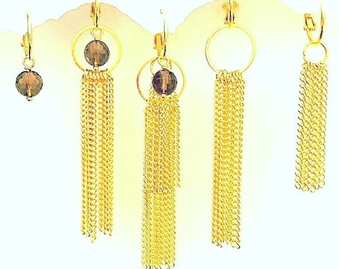 Gold Dangle Earrings, long Gold Earrings, Topaz Earrings, Gold Gemstone Earrings, Dangle Earrings