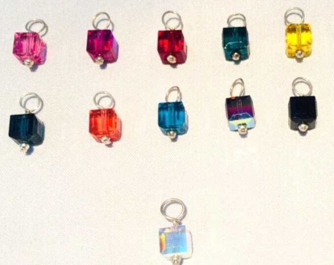 Crystal Charms, Huggies for hoops, Crystal cubicle charms, crystal charms