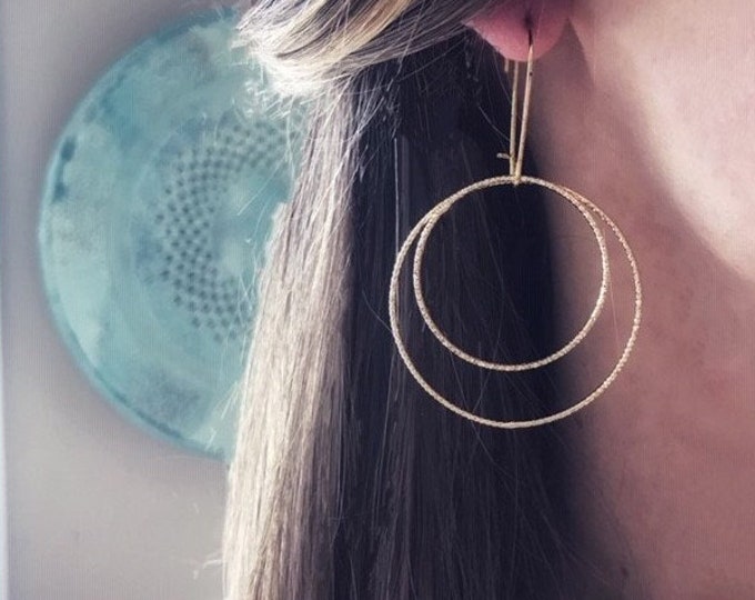 Gold Circles Earrings, Gold Earrings, Interchangeable Rose Gold earrings, trendy gold earrings, large gold earrings, small gold earrings
