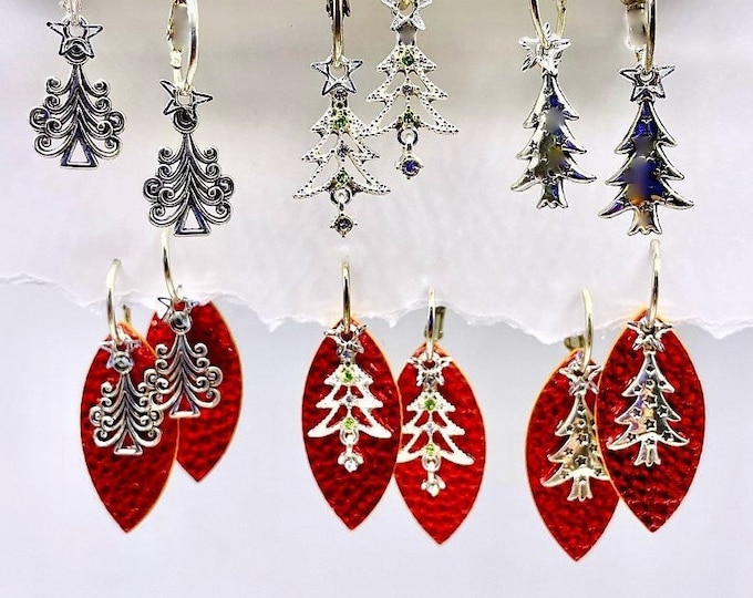 Interchangeable Christmas Tree Earring Set: Holiday Charms