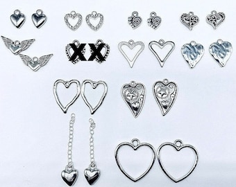 Heart Charms for Earrings: Valentines charms