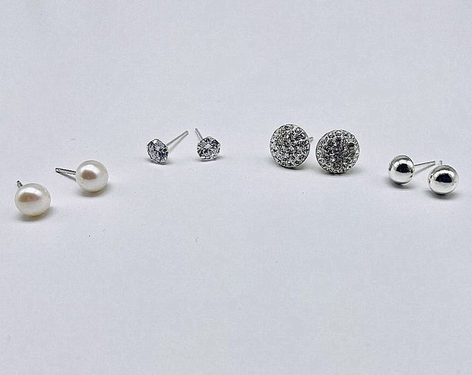 Sterling Silver Studs, Stud Earrings, Silver Studs, CZ Studs, Swarovski Studs, 92,5 Studs, Studs