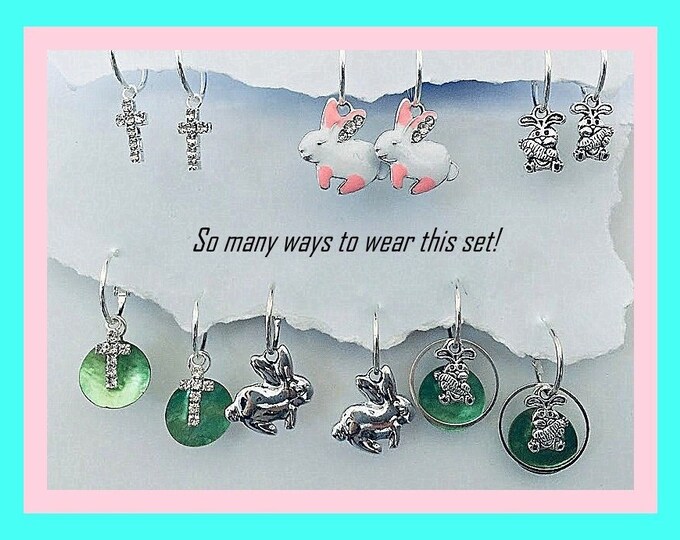 Easter Earrings circle  Set, Easter Earrings, Girl gift for Easter, Easter Basket Gift suggestion, child's earring set