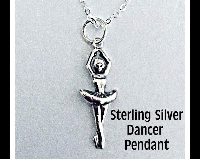 Sterling Silver Dancer Pendant, Ballet Necklace Pendant
