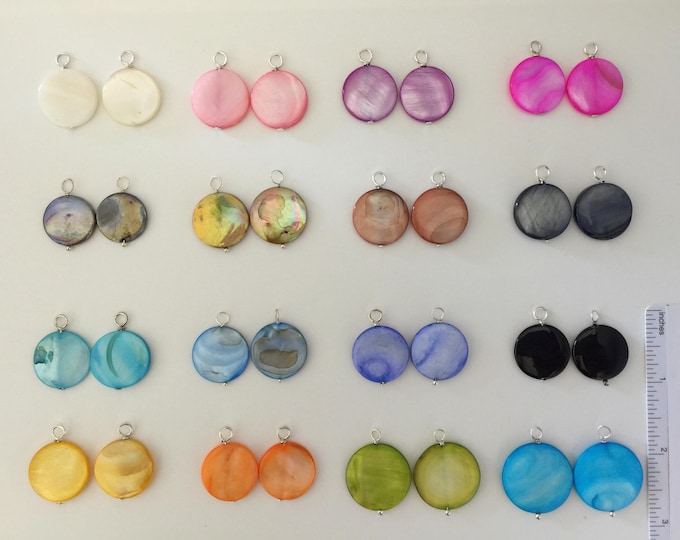 Coin Shell Charms: Large Beach Jewelry, Nickel Free