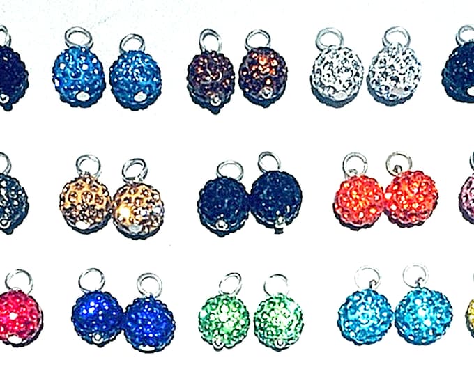 Glitz Charms, Bling,  Interchangeable, sparkle, dangle charms, hoops