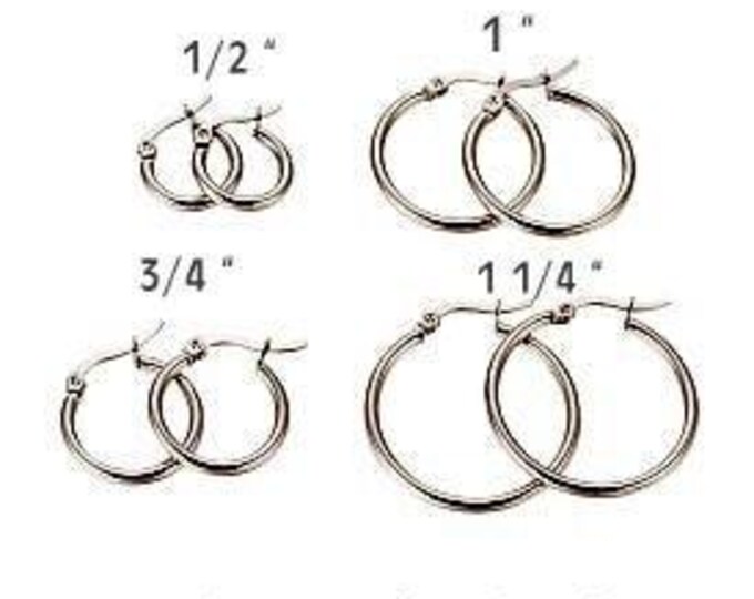 Silver Hoop Set, Set of 4 Stainless Steel Hoops, Hypoallergenic hoop Set of 4, stainless hoops, stainless stell hoops