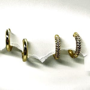 Huggie hoops gold, huggie hoops silver, reversible huggie hoops, bling huggie hoops, mini huggie hoops, small huggie hoops