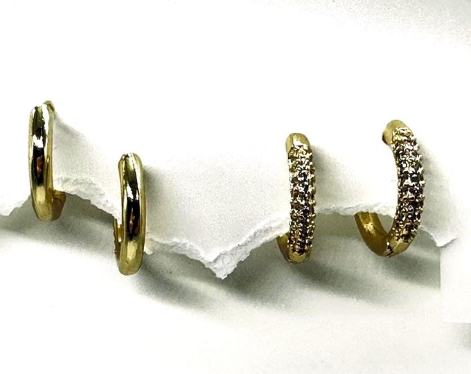 Huggie hoops gold, huggie hoops silver, reversible huggie hoops, bling huggie hoops, mini huggie hoops, small huggie hoops