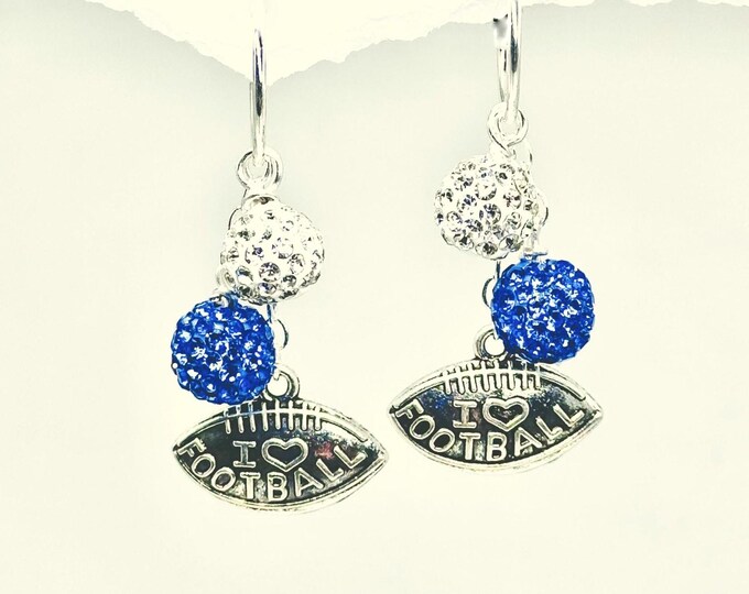Lions Earrings, Lions Football Earrings, Honolulu Blue Lions earrings, interchangeable Lions earrings,