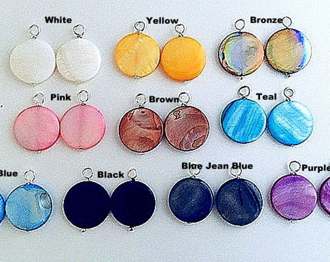 Shell Charms, Large shell charms, beach charms, Coin shape