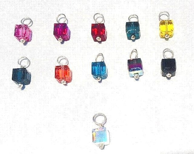 Crystal Charms, charms for hoops, Crystal cubicle charms, crystal charms