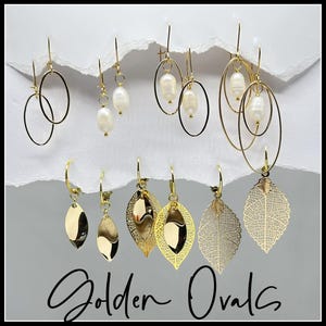 Gold Dangle Earrings: Interchangeable Pearl earrings image 2