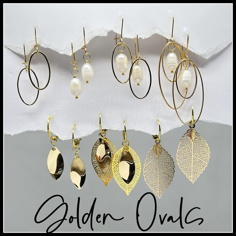 Gold Dangle Earrings: Interchangeable Pearl earrings image 2