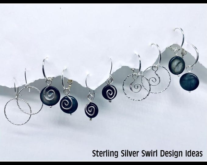 Sterling Silver Swirl Earring Set, Interchangeable Silver Earring, Silver Earrings, Small Silver Earrings, Artistic silver Earrings,