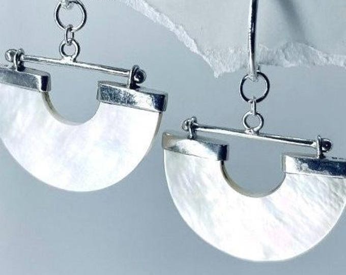 Akoya Shell Charms, Pearl shell earrings, akoya Shell Hoolas, Pearl Shell earrings, Sterling Silver shell charms, Silver shell earrings
